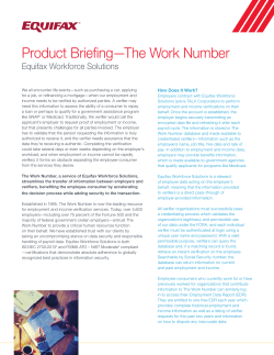 Product Briefing&mdash;The Work Number