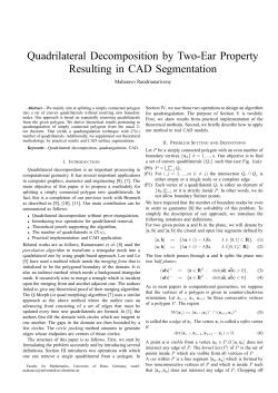 Quadrilateral Decomposition by Two-Ear Property Resulting in CAD