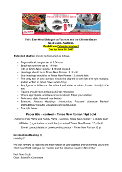 Paper title &ndash; centred &ndash; Times New Roman 14pt bold