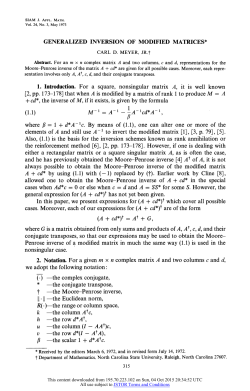 1. Introduction. For a square, nonsingular matrix A, it is well known [2