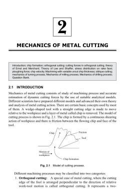 MECHANICS OF METAL CUTTING
