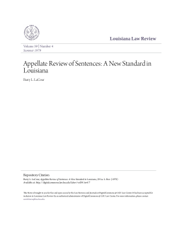 Appellate Review of Sentences - DigitalCommons @ LSU Law Center