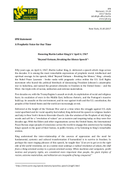 IPB Statement A Prophetic Voice for Our Time