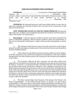 Cost Plus Construction - Home Builders Association of Mississippi