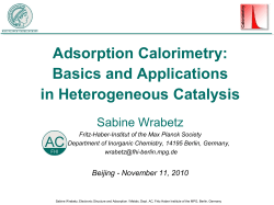 Adsorption Calorimetry - Fritz Haber Institute