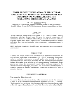 FINITE ELEMENT SIMULATION OF STRUCTURAL ADHESIVES