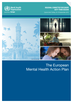 The European Mental Health Action Plan - WHO/Europe