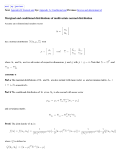 Marginal and conditional distributions of multivariate normal