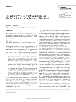 The Cultural Psychology of Natural Kinds and the Deconstruction of