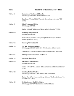 Unit 3 The Birth of the Nation, 1754-1800
