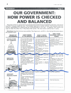 Our Government: How Power is Checked and Balanced