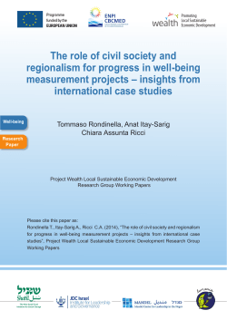 The role of civil society and regionalism for progress in well
