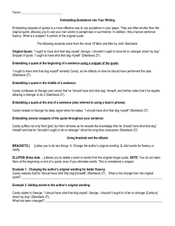 Embedding Quotations into Your Writing Original Quote