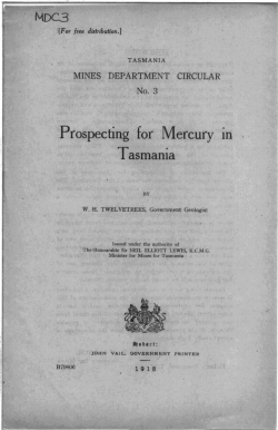 Prospecting for Mercury III Tasmania