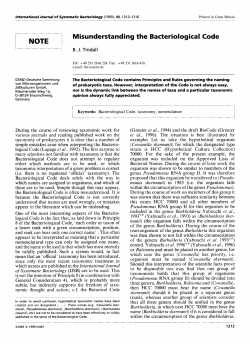 NOTE Misunderstanding the Bacteriological Code