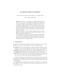 An idiom`s guide to formlets - Informatics Group Pages Server