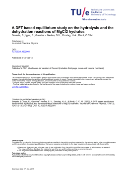 A DFT based equilibrium study on the hydrolysis and the