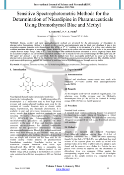 Sensitive Spectrophotometric Methods for the Determination of