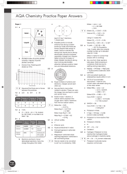 AQA Chemistry Practice Paper Answers
