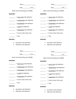 Date____________Core____ Water Cycle Poem/Song Lyric