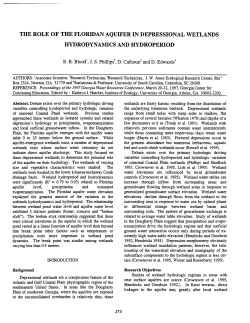 THE ROLE OF THE FLORIDAN AQUIFER IN DEPRESSIONAL