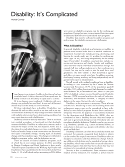 Disability: It`s Complicated - American Statistical Association