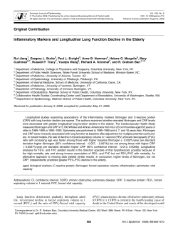 Inflammatory Markers and Longitudinal Lung Function Decline in the