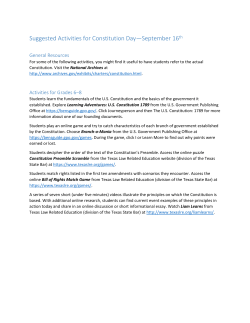 Suggested Activities for Constitution Day&mdash;September 16th