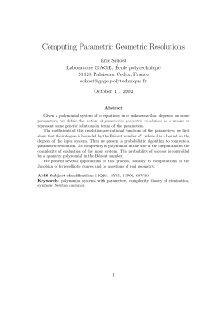 Computing Parametric Geometric Resolutions