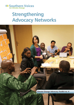 Strengthening Advocacy Networks