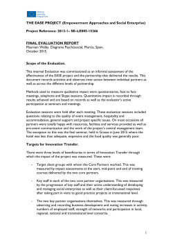 1 THE EASE PROJECT (Empowerment Approaches and Social