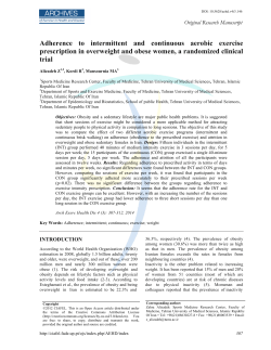 Adherence to intermittent and continuous aerobic exercise