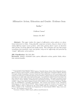 Affirmative Action, Education and Gender