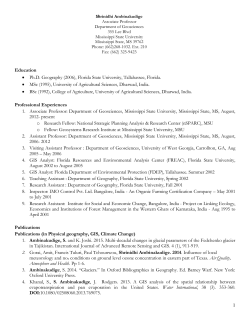 1 Education &bull; Ph.D. Geography (2006), Florida State University