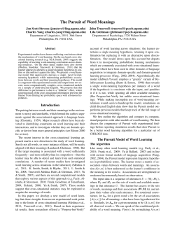 The Pursuit of Word Meanings - University of Pennsylvania