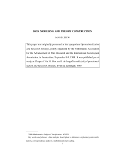 DATA MODELING AND THEORY CONSTRUCTION