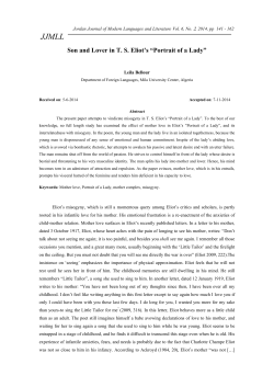 Son and Lover in T. S. Eliot`s &ldquo;Portrait of a Lady&rdquo;