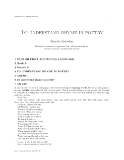 To understand rhyme in poetry