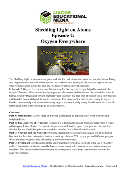 Shedding Light on Atoms Episode 2: Oxygen Everywhere