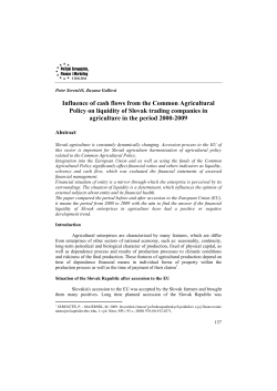 Influence of cash flows from the Common Agricultural Policy on