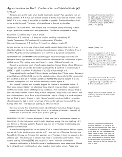 Confirmation and Verisimilitude (4)