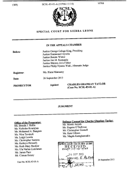 Judgement Template - Special Court for Sierra Leone