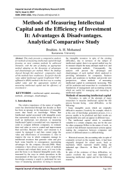 Methods of Measuring Intellectual Capital and the Efficiency of