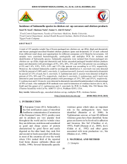 Incidence of Salmonella species in chicken cut