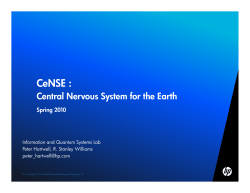 CeNSE: THE CENTRAL NERVOUS SYSTEM FOR THE EARTH