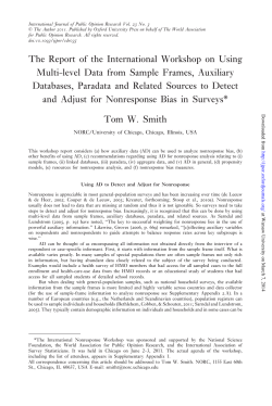 The Report of the International Workshop on Using Multi