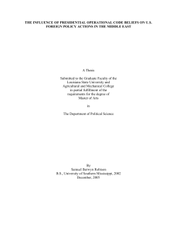 THE INFLUENCE OF PRESIDENTIAL OPERATIONAL CODE