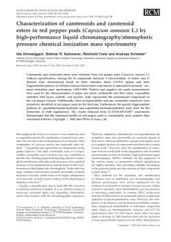 Characterization of carotenoids and carotenoid esters in red pepper