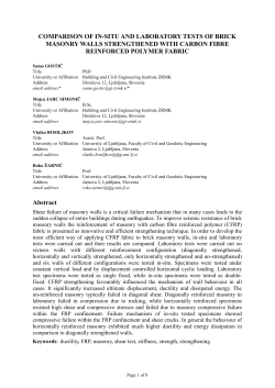 COMPARISON OF IN-SITU AND LABORATORY TESTS OF BRICK