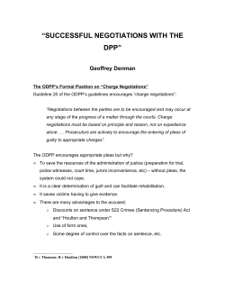 successful negotiations with the dpp